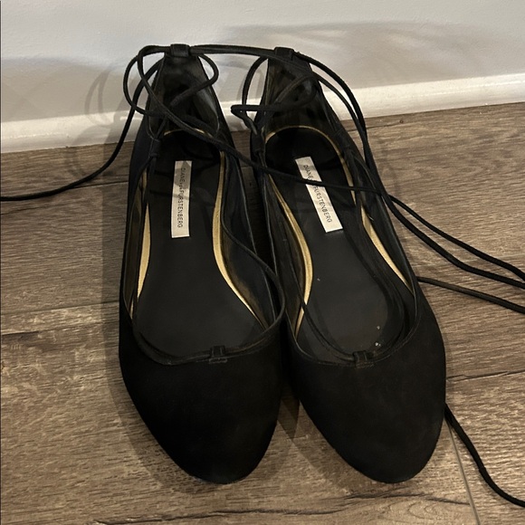 Diane Von‎ Furstenberg Paris Suede Lace Up Ballet Flats - Picture 6 of 12